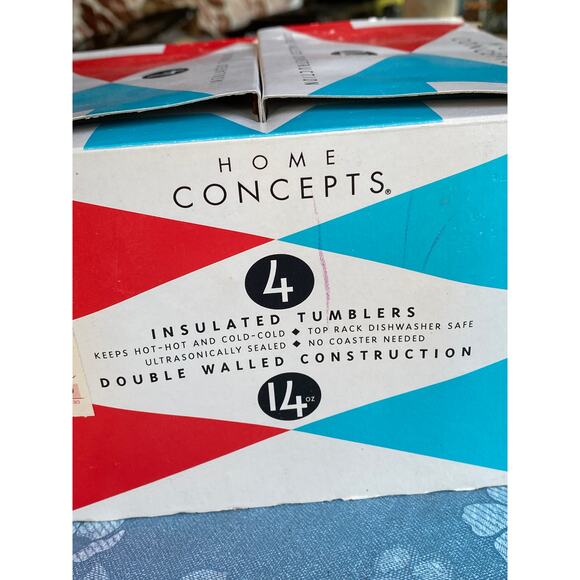 Home Concepts 4 pack of Insulated Tumblers 14 oz. Gardening Theme Pattern EUC - Picture 4 of 16